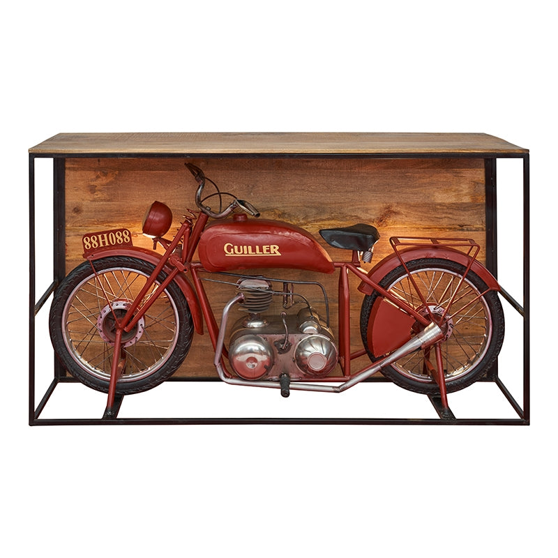 Comptoir de bar avec moto Wester vintage