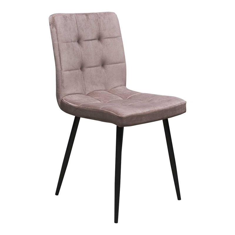 Chaise de salle à manger rembourrée en velours rose Julia