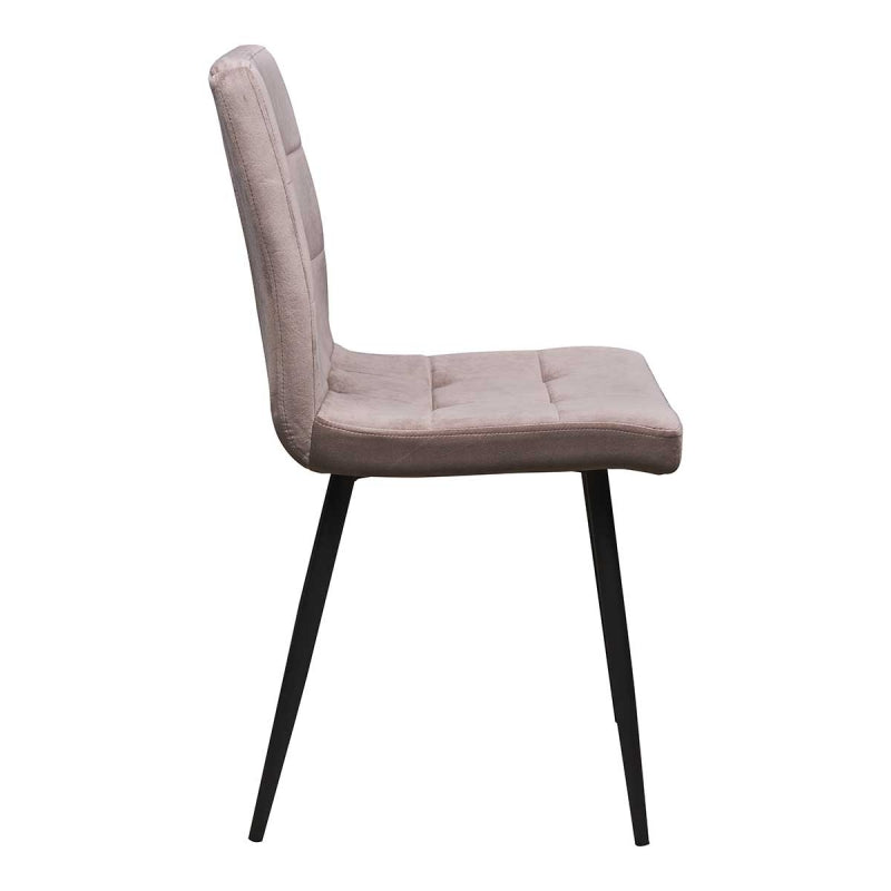 Chaise de salle à manger rembourrée en velours rose Julia