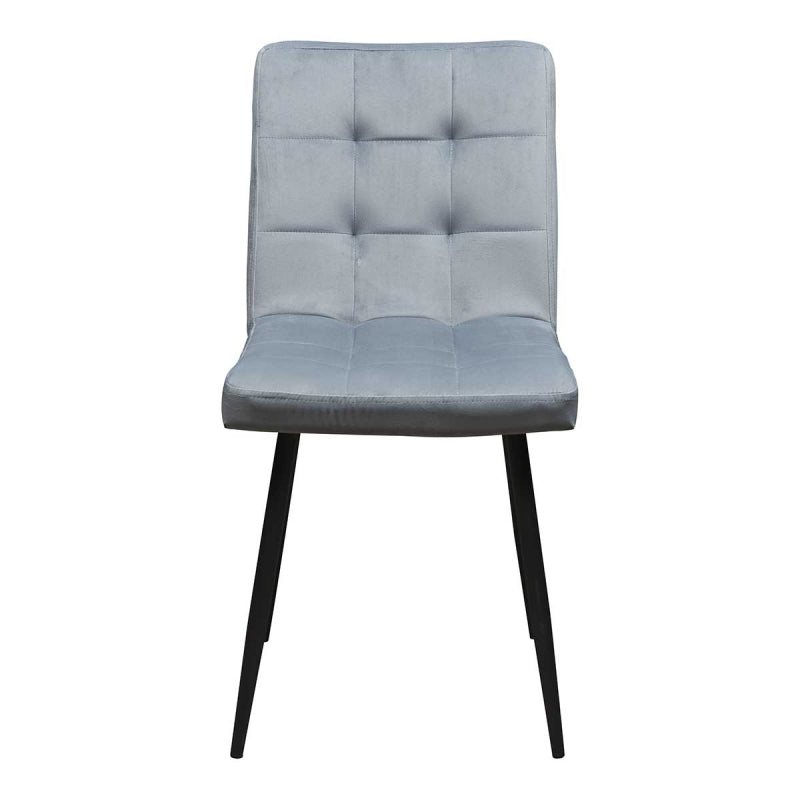 Chaise de salle à manger rembourrée en velours gris bleu Julia