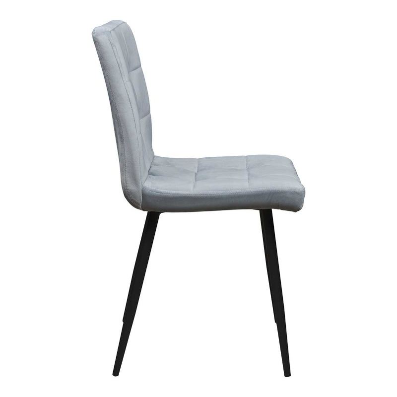 Chaise de salle à manger rembourrée en velours gris bleu Julia