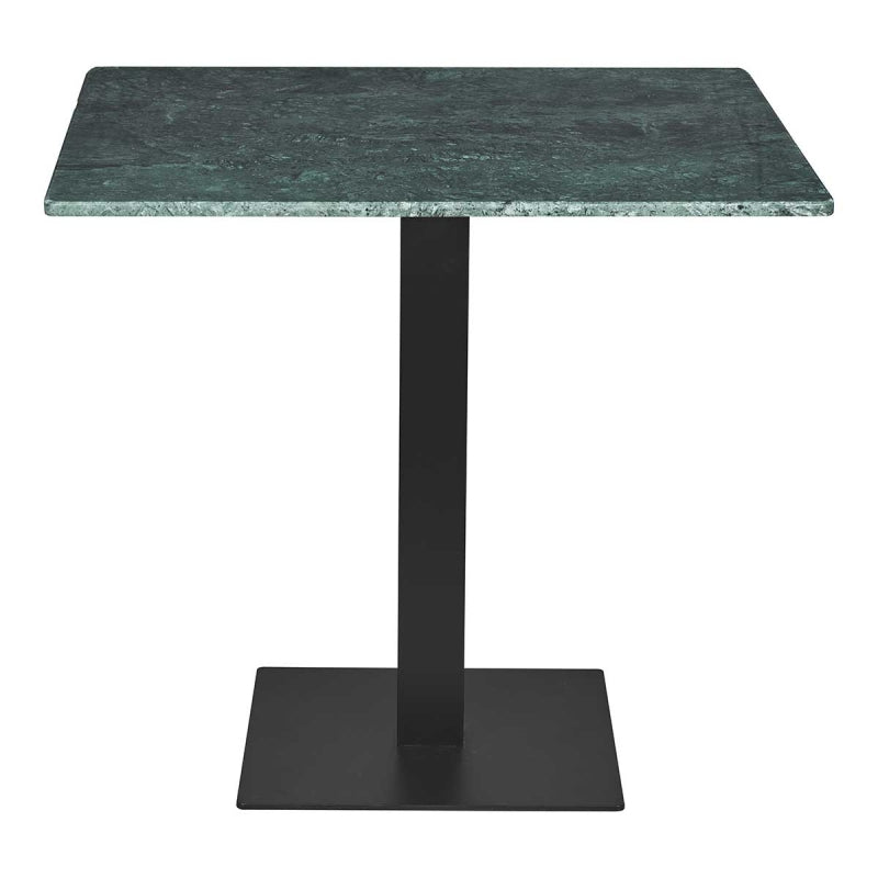 Table piètement Queen plateau marbre carré vert 70x70