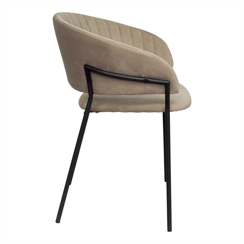 Silla Comedor Velvet Diana acero negro Beige