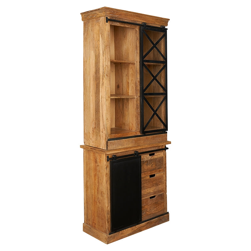 Armoire vintage en manguier et acier Hama