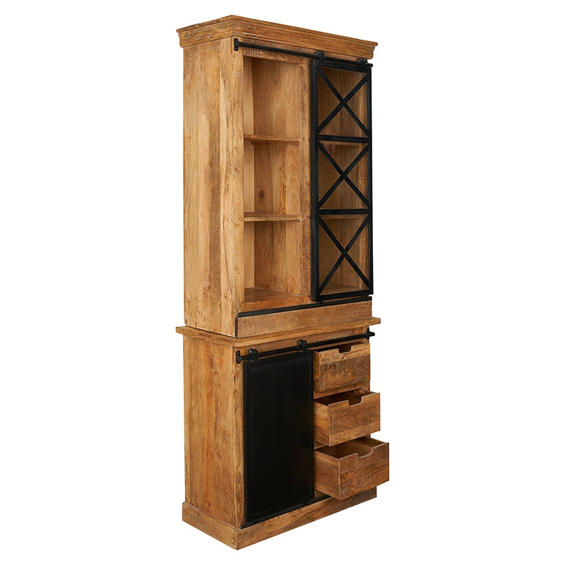 Armoire vintage en manguier et acier Hama