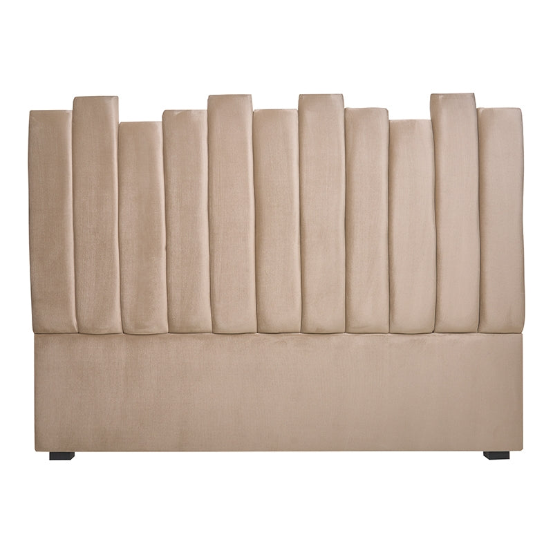 Cabecero de cama terciopelo Nueva York beige