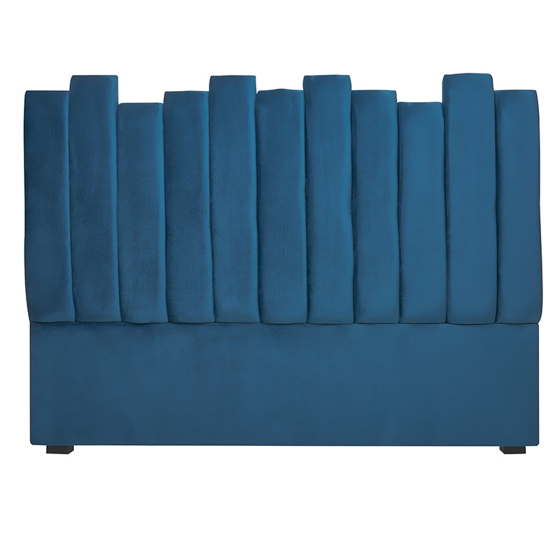Cabeceira de cama em veludo azul Nova York