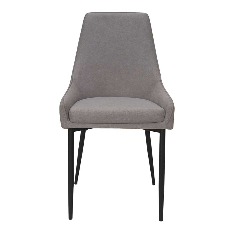 Chaise de salle à manger pieds noirs tissu tchèque gris