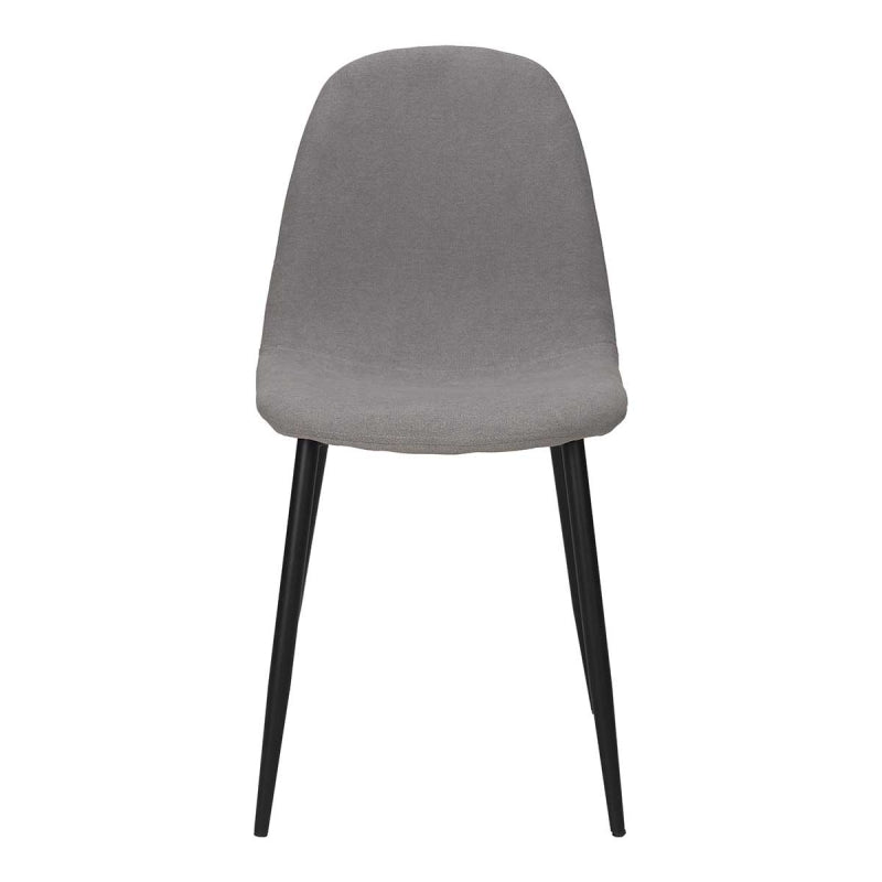 Cadeira de jantar pernas pretas tecido cinza Mery