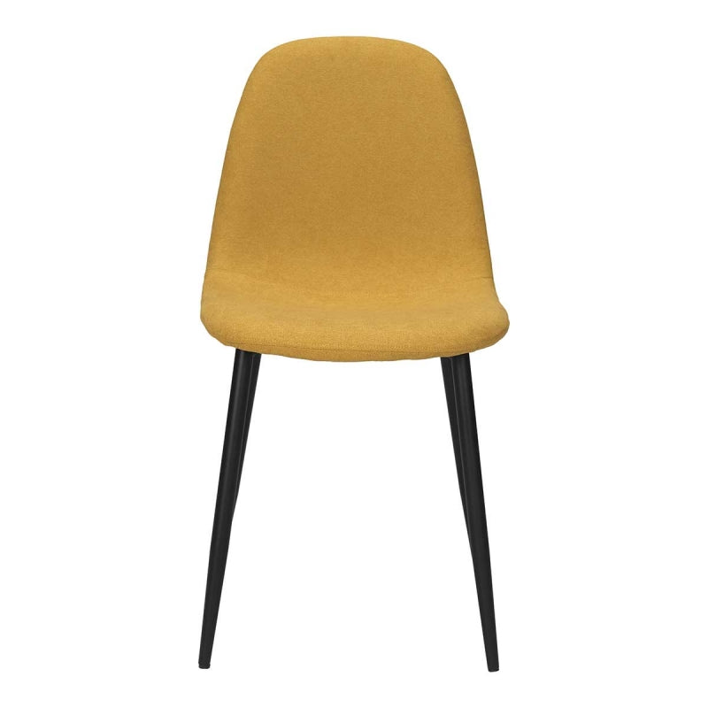 Cadeira de jantar pernas pretas tecido amarelo Mery