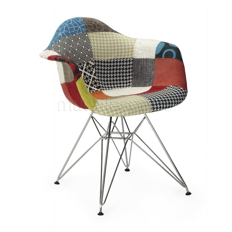 Fauteuil patchwork en acier plastique