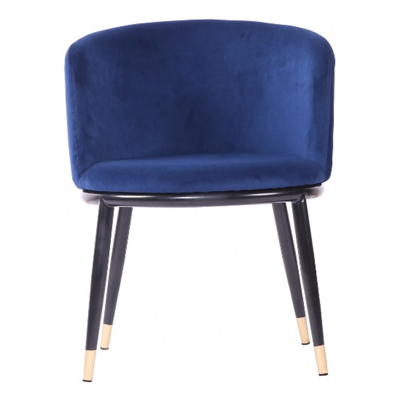 Cadeira de jantar em veludo Ross azul