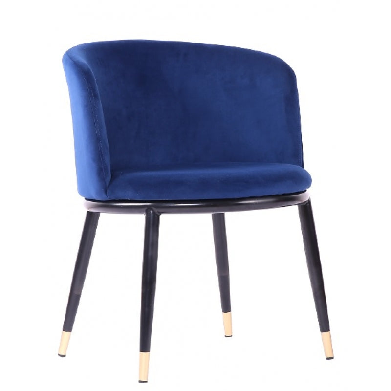 Cadeira de jantar em veludo Ross azul