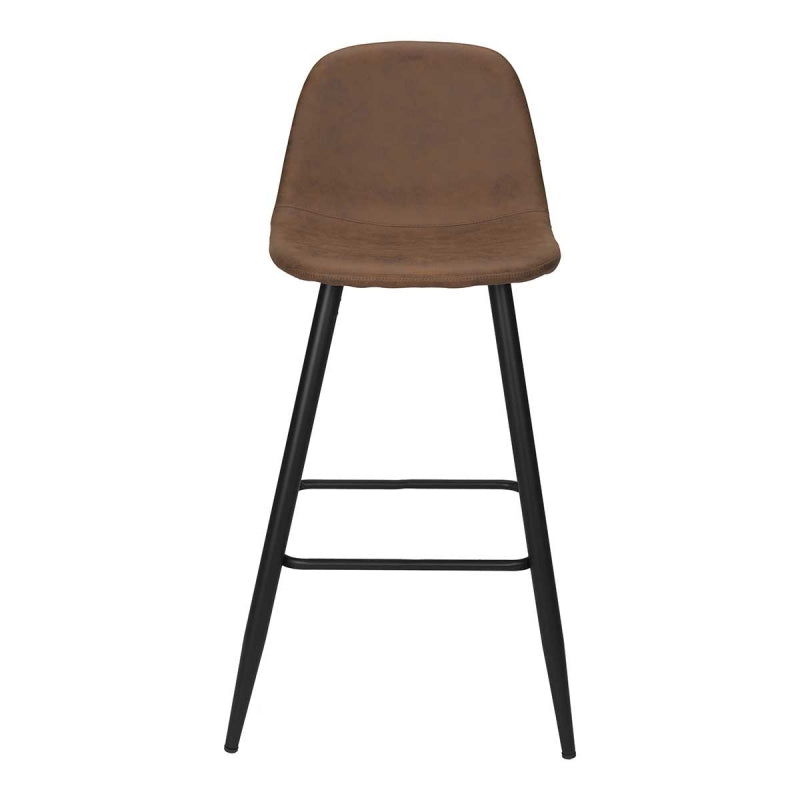 Tabouret de bar vintage en microfibre marron Brain