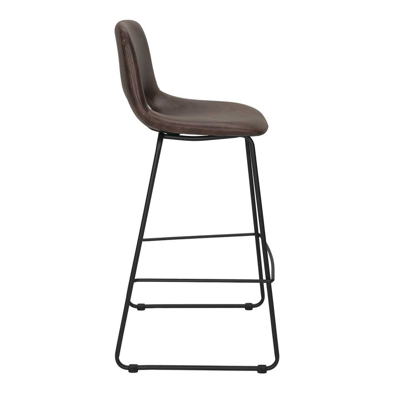 Tabouret de bar H75 Medina en semi-cuir marron