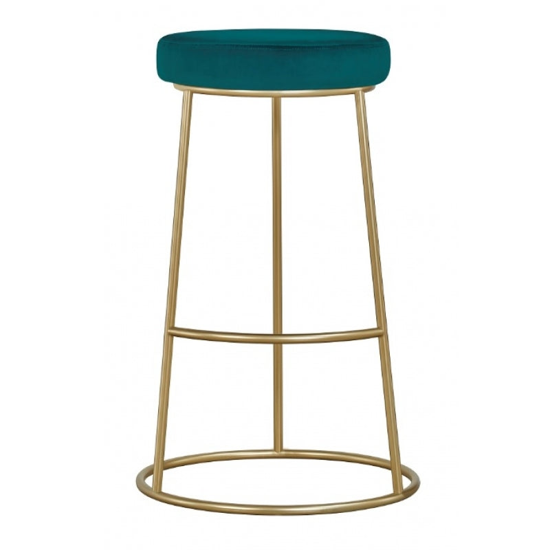 Tabouret de bar Paradise en velours vert 75 cm