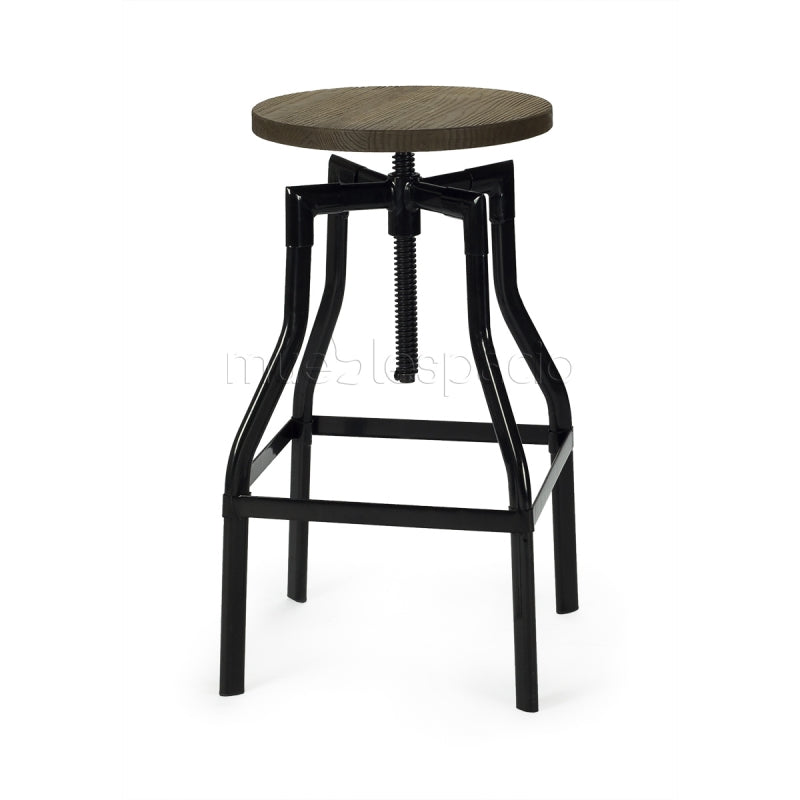 Tabouret Vintage Screw bois noir H62