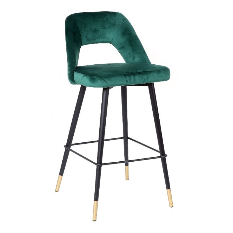 Tabouret de bar en velours Tinna vert