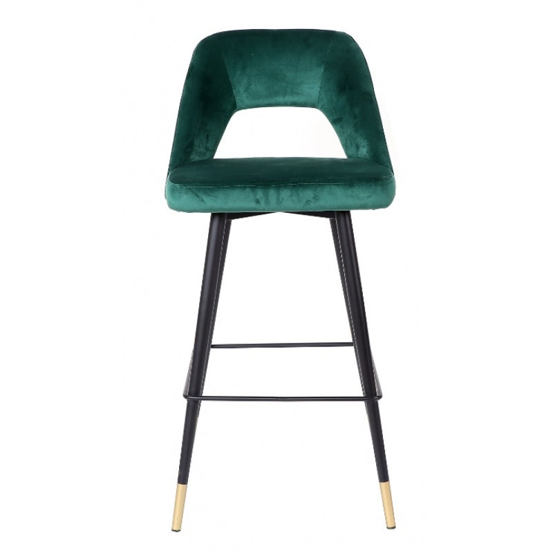 Tabouret de bar en velours Tinna vert